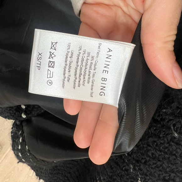 ANINE BING Kaia Plaid Blazer - Black and White - Picture 9 of 10